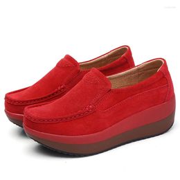 Casual Shoes 2024 Spring And Autumn Women's Platform Wedge Mom Flat Rocking Loafers Moccasins Mother Soft Bottom