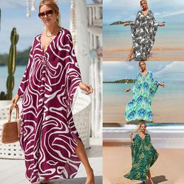 Vacation Robe Beach Loose Size Long Skirt Bikini Swimwear Cover Up Sun Protection Shirt For Women
