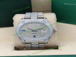 Latest Version 8 Style 41mm Pave Full Diamond 228349 118388 Calendar Automatic Fashion Men039s Watches Wristwatch2286952