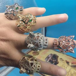 Zlxgirl jewelry Two Design Big size Engagement leopard shape Women and men Finger Rings Jewelry Dubai Gold anel AneisGifts 240414