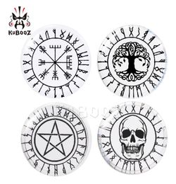 KUBOOZ Transparent Acrylic Circle Tree Of Life Skull Pentagram Tunnels Ear Plugs Body Jewellery Piercing Earring Expanders Stretcher5219441