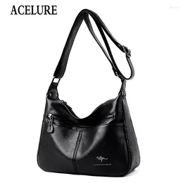 Bag ACELURE Crossbody Bags For Women Small Shoulder Female Solid PU Leather Messenger Vintage Purse Flap