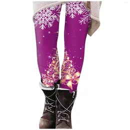 Women's Leggings Christmas Print High Waist Long Trouse Fashion Xmas Trousers Winter Warm Pants Ladies Clothes