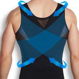 Men's Tank Tops Men Ultra-thin Vest Chest Corset High Elasticity Slimming Body Shaper Waist Trainer Sleeveless Mesh For Fat