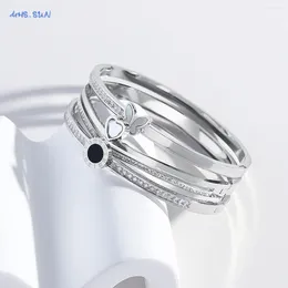 Bangle MHS.SUN Stainless Steel Silver Colour Roman Numerals/Heart/Butterfly For Women Men Simple Waterproof Jewellery