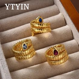 Three Layer Snake Bone Rings for Women Girls Jewelry Brass Twists Ring European and American Luxury Personality 240417