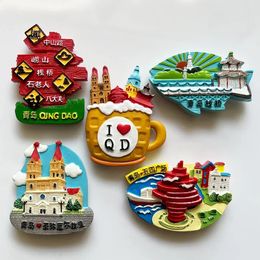 Tourism memorial refrigerator sticker Qingdao Torch 54 Square St. Michael Church trestle magnet decoration 240429