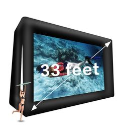 33 feet Inflatable Movie Screen Outdoor Projector Screen Mega Airblown Theater Screen Includes Air Blower TieDowns and Storage 1281407