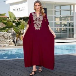 Cross Border Amazon Edition Of Beach Coverup Cotton Rope Embroidered Loose Pattern Vacation Robe