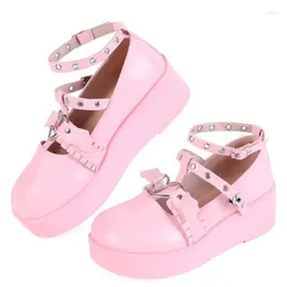 Dress Shoes Summer Women Platform Wedge Girls Sweet Mary Elegant Sandals Lolita Gothic Small Leather