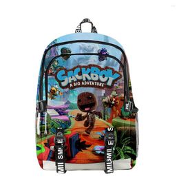 Backpack Sackboy Game Zipper Simple Classic Polyester Canvas Student Bag Travel