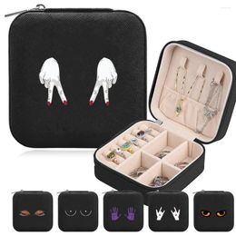 Cosmetic Bags Travel PU Leather Waterproof Jewellery Box Storage Chest Pattern Series Device Necklace Ring Earrings Display