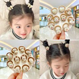 Hair Accessories 2/10 Pcs/Set Baby Girls Cute Acrylic Cartoon Bow Elastic Hair Bands Children Soft Scrunchies Rubber Bands Kids Hair Accessories