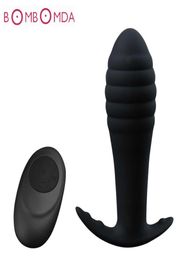 Wireless Remote Control Anal Vibrator Prostate Massager 10 Speeds Anal Plug Dildo Vibrator Butt Plug Pussy Masturbator for Men Y206644564