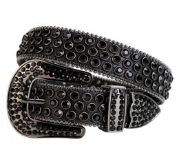 JH Western Cowboy Bling ovski Crystal Rhinestones Belt Studded Leather Belt Removable Buckle For Women And Men6415799