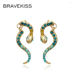 Stud Earrings BRAVEKISS Retro Snake Ethnic Alloy Personality Fashion Jewellery Accessories For Women Gift Bohomia BPE1317