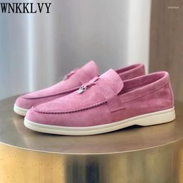 Casual Shoes 2024 Spring Flat Round Toe Women Kid Suede Metal Lock Decor Comfort Loafers Slip-on Walk For Ladies Plus Size