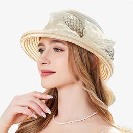 Wide Brim Hats Kayaking Clothes For Women Womens Summer Dress Hat Leaf Flower Bridal Shower Sun Beach Sunhat Open Top