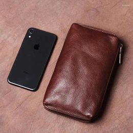 Wallets Men's Real Leather Vintage Clutch Bag Cowhide Long Wallet Purse Small Money Casual Phone Leathfocus