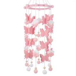 Decorative Figurines Bed Curtain Home Decoration Plush Ball Butterflies Wall Backdrop Pendant Hanging Decor Background Bedroom