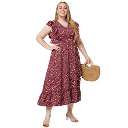 Basic Casual Dresses Plus Size Summer New Fashion V Neck Slveless Floral Print Bohemian Holiday Dresses For Women Y240429