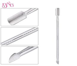 BNG 10pcs Silver Cuticle Remover Dualended Push Nail Cuticle Pusher Manicure Nail Care Tool Stainless Steel nagelriem pusher4230340