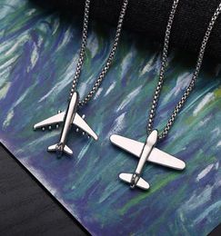 Pendant Necklaces Titanium Steel Aeroplane Necklace Simple Exquisite Jewellery Hiphop Sweater Chain Long Punk Party Men Women Gift4581764