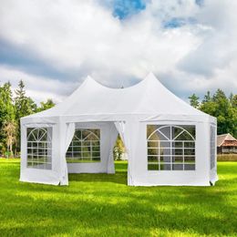 Outdoor Garden Tent 6 Removable Sidewalls Church Windows and 2 Pull-Back Doors 20x15ft Partys Tents 240422