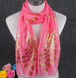 12 Colour size160 Fashion Wraps Golden Peacock Beauty Gauze Long Scarf Bib Shawl female printed chiffon sunscreen scarf shippi915849835470