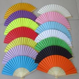 WholeSummer Style Ladies Bamboo Paper Fan Hollow Out Hand Folding Fans Decoration Favour Outdoor Wedding Party7292347