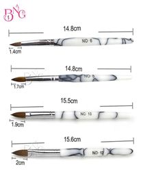 2pcslot Pure Animal Kolinsky Hair Nail Brush For Acrylic Nail Art Tools3415361