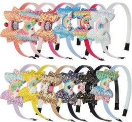 Girl Baby Rainbow Headband Kid Accessories Sequin Fruit Bowknot Hair Sticks Cartoon Children Shining Bow Kids6090886