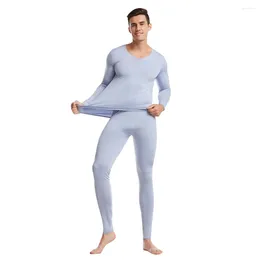 Men's Thermal Underwear Womail Sleepwear Men Set Mens Long Johns Winter O-Neck Casual Warm Sleepwears