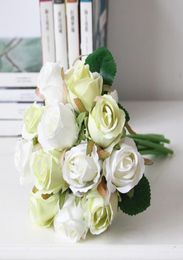 silk rose flowers 12 pieces Bridal Wedding Bouquets wedding table centre display roses Artificial Flowers Silk Rosefloyd rose body3612178