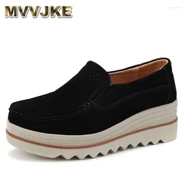 Casual Shoes MVVJK Spring Autumn Moccasin Women's Flats Suede Genuine Leather Lady Loafers Slip On Platform Woman Moccasins