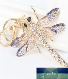 Dragonfly Pendant Charm Rhinestone Crystal Purse Bag Keyring Key Chain Accessories Wedding Party Gift1288824