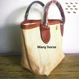 Shoulder Bags Many Horse Woman Bag Ladies Messenger Small Women's Woven Handheld Bucket Female Crossbody Sac A Main