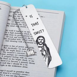 Funny Metal Bookmark With Tassel Pendant Book Lover Humour Peeking Jesus Marker For Page Books Readers Gift 240428