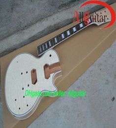 Custom Shop unfinished Mahogany guitar Frets binding body Burst Top China guitar Body1841852
