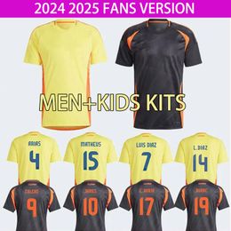 2024 James Soccer Fãs 3xl 4xl Plus Size Sizeys 24/25 Col0mbia Fajas Seleção Nacional Camisa de futebol Camisa para crianças Kits Away Camisetas Copa America D.Valoyes Arango C.Cucho