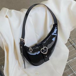 Evening Bags Fashion Women's Armpit Bag Patent Leather Female Shoulder Ladies Hand Sac A Main Black Handbag Bolsa Feminina Totes