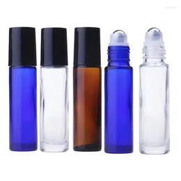 Storage Bottles 10Pcs/lot 10ml Empty Glass Bottle With Stainless Steel Ball Roller Container For Essential Oils Massage Sample Vials