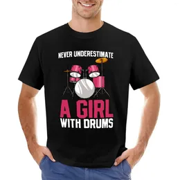 Men's Polos Drummer Girl Drums Player Drumming T-shirt Plus Size Tops Animal Prinfor Boys Mens Graphic T-shirts Pack