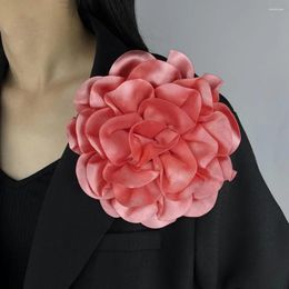 Brooches Flower Brooch Pin Party Wear Elegant Satin Floral For Women Men Style Lapel Dinner Exquisite Big