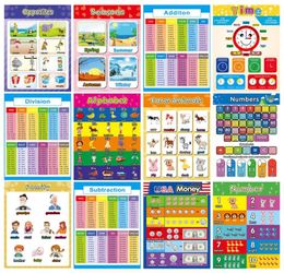 Child Wall Stickers Early Education Poster Customised Learning Enlightenment Chart Cartoon Decorative Painting size 29 40cm7215535