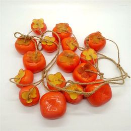 Party Decoration Realistic Artificial Fruit String For Home Ornament Plastic Persimmon Ornamentation And Commercial Showcases