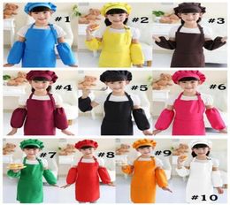 10 Colors Kids Aprons Pocket Craft Cooking Baking Art Children Painting Dining Bib Kitchen Supplies4130067