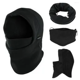 Berets Polyester Fleece Thermal Mask Balaclava Hood Wind Proof Outdoor Climbing Swat Ski Bike Wearing Winter Scarf