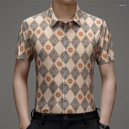 Men's Casual Shirts Great Designer 2024 Summer Fashion Retro Printed Short Sleeved Shirt Hawaiian Korean Reviews Clothes