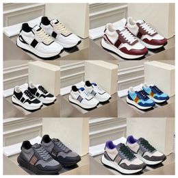 2024 new top Designer Multi material patchwork cowhide Colours men women thick soled lace up black sports fashionable versatile casual shoes size 36-45